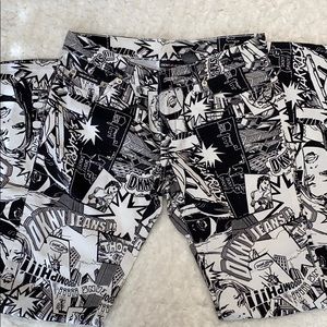 DKNY comic book bootleg pants